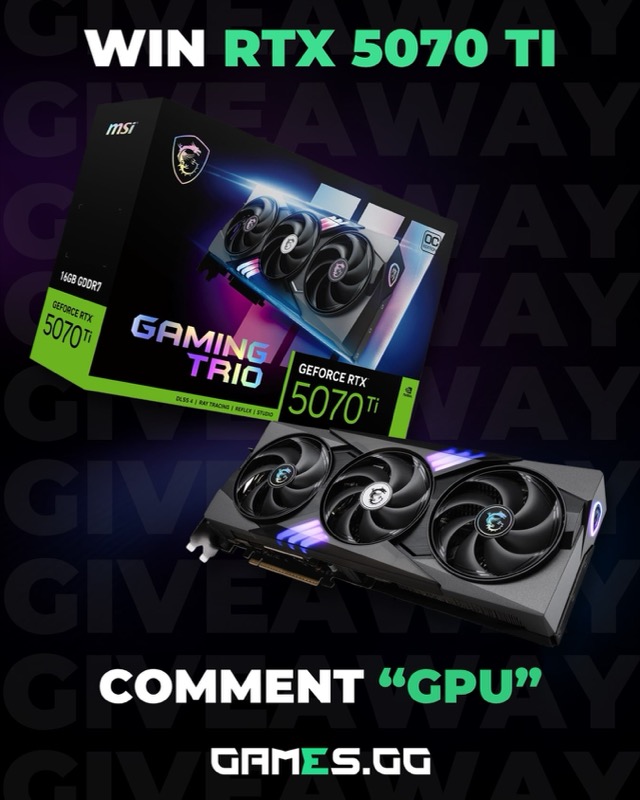 GAMES.GG Instagram giveaway post: RTX 5070 Ti giveaway