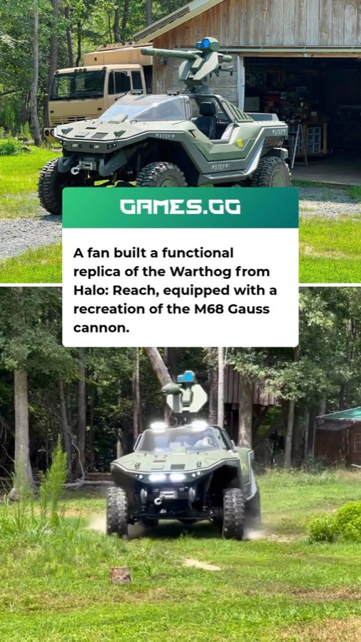 GAMES.GG Instagram news video post: Real-life Halo Warthog